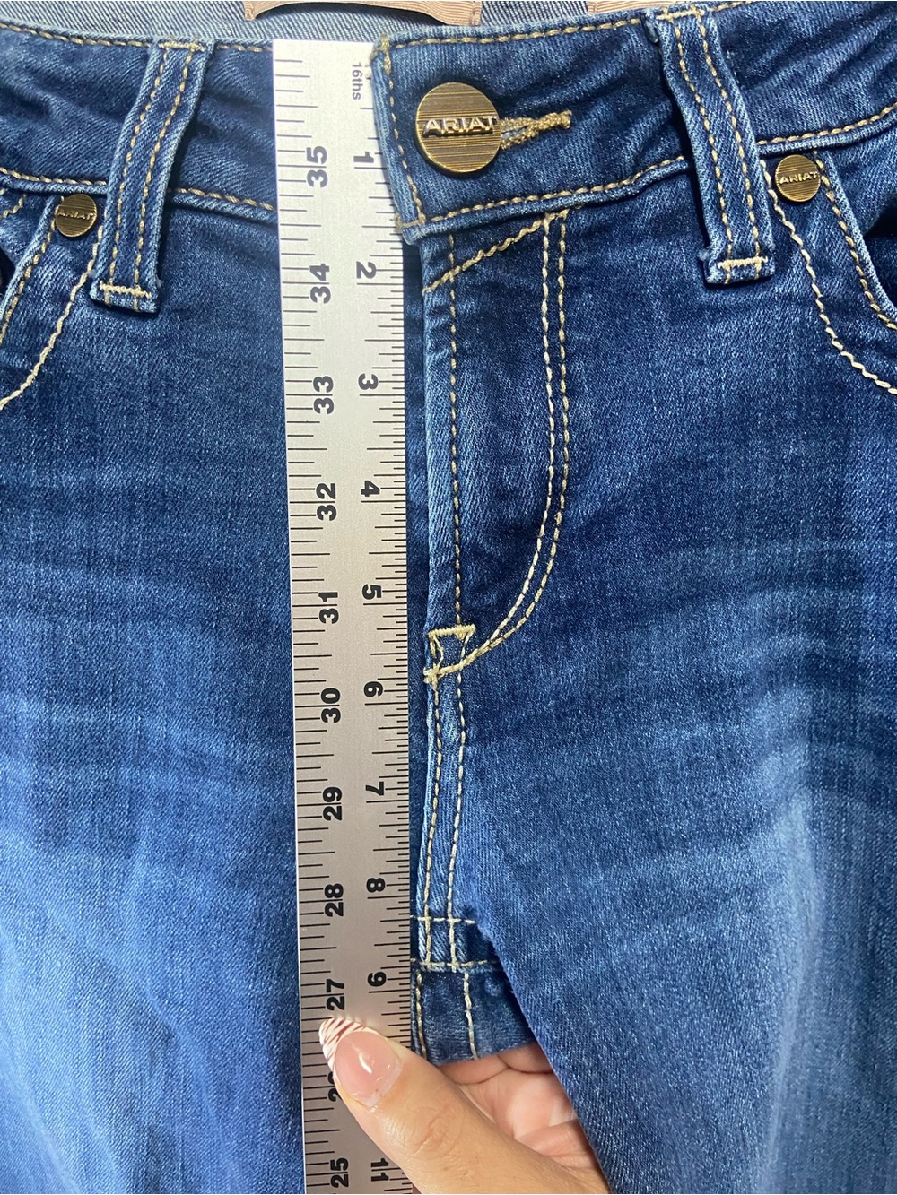 Ariat Mid Rise Trouser Jeans Women’s Size 29R Bootcut Western Denim Blue - Picture 8 of 16